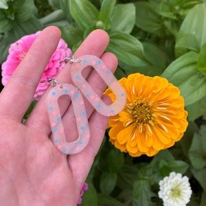 Handmade glow in the dark jelly earrings.